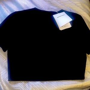 Alexander Wang
logo-appliqué cropped turtle neck short sleeve shirt, size xs